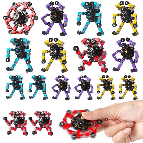 Gokeey Transformable Fidget Spinners 16 Pcs for Kids and Adults Stress Relief Sensory Toys for Boys and Girls Fingertip Gyros