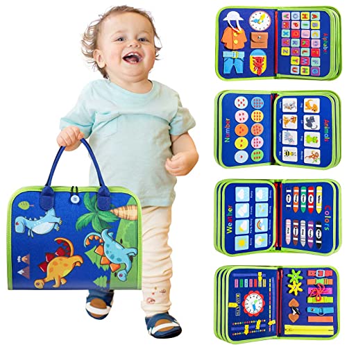 Winblo Toddler Busy Board - Montessori Toys for Toddler Boy Birthday Gift, Educational Learning Sensory Busy Book for Toddler