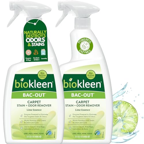 Biokleen Bac-Out Enzyme Cleaner Spray and Stain & Odor Remover for Pet Stains, Laundry, Diapers, Wine, Carpets, & More, Eco-F