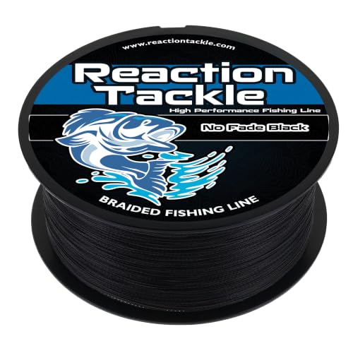 Reaction Tackle Braided Fishing Line No Fade Black 40Lb 1000Yd