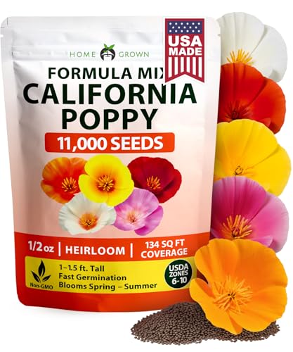 HOME GROWN Formula Mix CaliforniaPoppy 11000 Seeds Eschscholzia californica