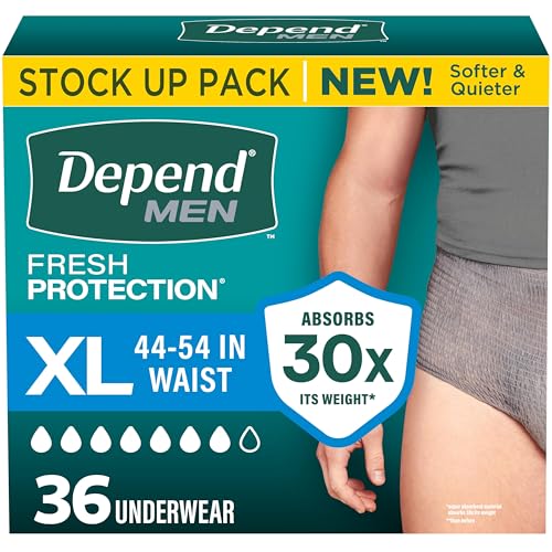 Depend Fresh Protection Adult Diapers for Men XL 36 Count