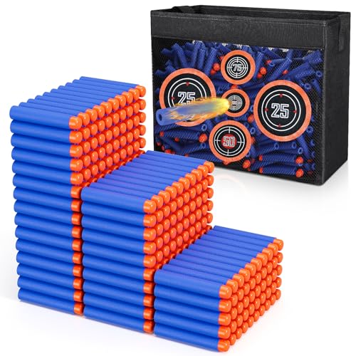 Pokiiulk 300 Darts Fits for Nerf Elite Blasters, Compatible with Disruptor, Strongarm etc. Elite Blasters, with a Target Fits