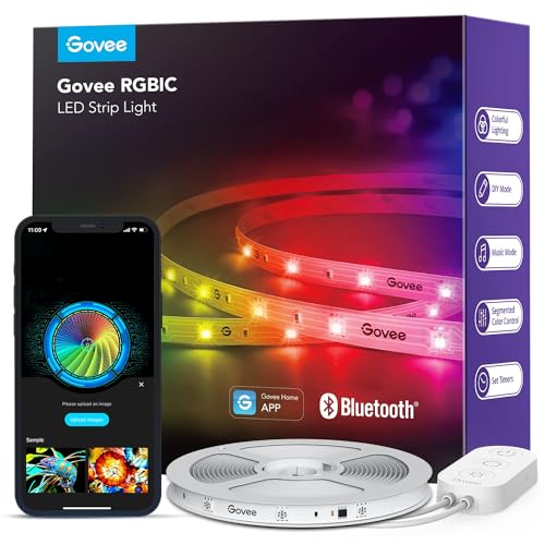 Govee 32.8ft RGBIC LED Strip Lights, LED Lights for Bedroom, APP Control