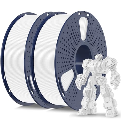 SUNLU PLA Plus 3D Printer Filament 1.75mm 2KG, White, 2 Packs