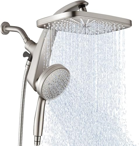 Rain Shower Head with Handheld Showerhead, Nickel 1.8GPM 460311