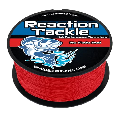 Reaction Tackle Braided Fishing Line Red No Fade 80Lb 1500Yd