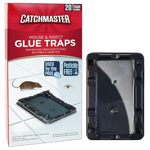 Catchmaster 20pk Mouse Glue Traps Indoor for Home, Sticky Mouse & Bug Traps
