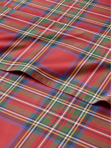 Christmas Sheet Set, Tartan, Festive Holiday Xmas Bedding Set - King Size