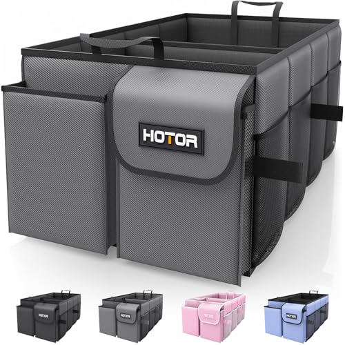 HOTOR Trunk Organizer - Foldable Car Organizer for SUVs & Sedans Storage