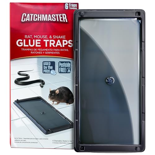 Catchmaster Rat & Mouse Glue Traps 6 Pack, Large Heavy Duty Sticky Traps
