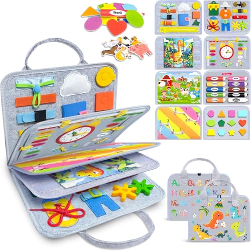 Gojmzo Busy Board Montessori Toys for Toddler Boy Birthday Gifts Busy Book