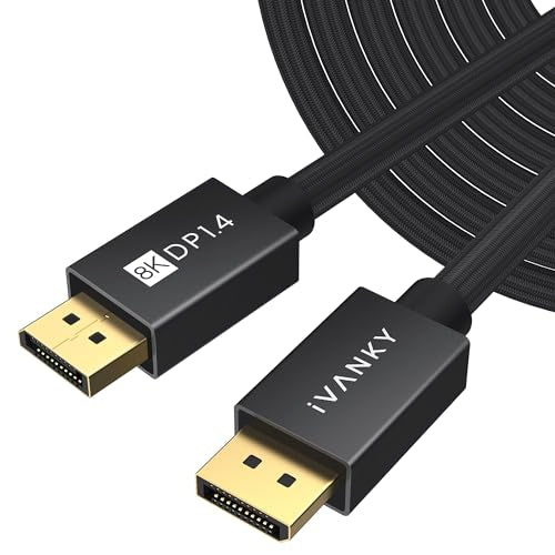 IVANKY DisplayPort Cable 1.4, 8K 32.4Gbps DP Cable 25ft for Gaming Monitor