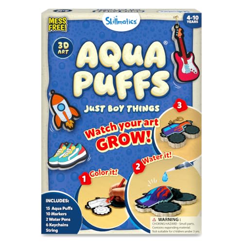 Skillmatics Aqua Puffs Just Boy Things, Art & Craft Kits, Paint by Number