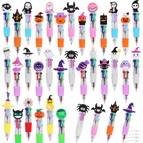 CZWZ 32Pcs Mini Multicolor Pens in One 4-in-1 Cute Pens Bulk, Ballpoint Pen for Birthdays and Parties, Fun Gifts Assorted Ink
