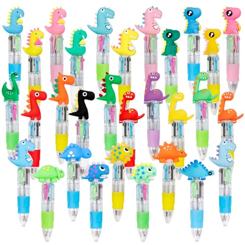 CZWZ 30Pcs Mini Multicolor Pens in One 4-in-1 Cute Pens Bulk for Kids, Ballpoint Pen for Birthdays and Children's Parties, Fu