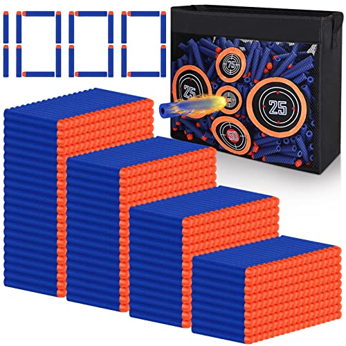 Pokiiulk 1000PCS Bullets Refill Darts Fit for Nerf N-Strike Elite Series Bulk Bullets Compatible for Nerf Party with Portable