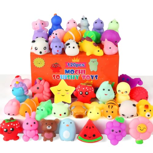 120 Pack Mochi Squishy Toys, Kawaii Mini Squishies Party Favors for Kids 3+