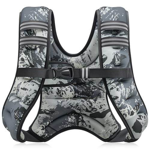 ZELUS Weighted Vest, 6lb/8lb/12lb/16lb/20lb/25lb/30lb Weight Vest for Men Women with Storage Pocket & Reflective Strips for W