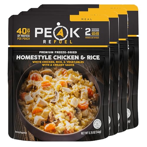 Peak Refuel Homestyle Chicken and Rice Camping Meals, 4-Pack, 8 Servings