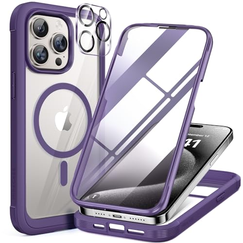 Miracase Magnetic for iPhone 15 Pro Max Case 6.7'' [Compatible with Magsafe] Full-Body Drop Proof Phone Case for iPhone 15 Pr