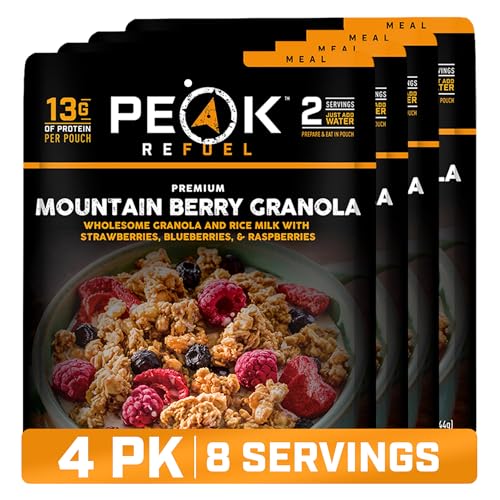 Peak Refuel Mountain Berry Granola Freeze-Dried Breakfast Meals, 4-Pack