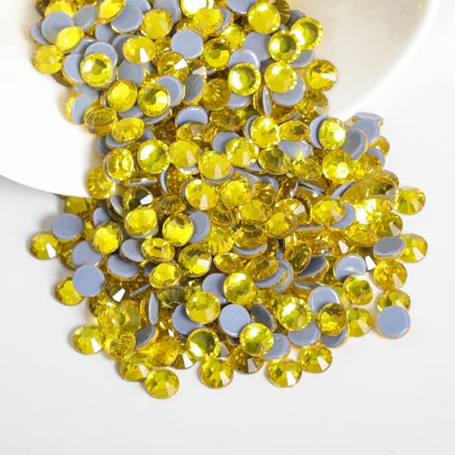 Beadsland Hotfix Rhinestones, Lemon Yellow, SS34, 288pcs