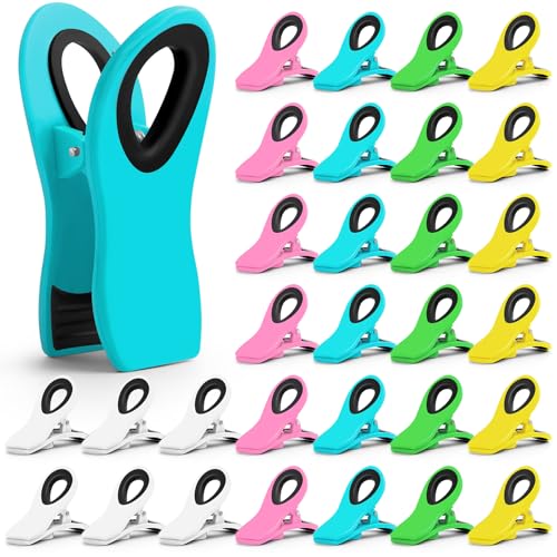 JETMORE 30 Pack Chip Clips Magnetic, Multicolor Food Clips for Bags, Office