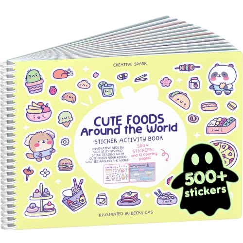 Cupkin Cute Foods Around The World Coloring & Sticker Book | 500+ Stickers