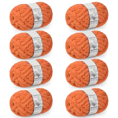 Cozyful Chunky Yarn for Hand Knitting - #10 Chunky Chenille Yarn, Jumbo Big Thick Chunky Yarns for Crocheting, Super Bulky Ch