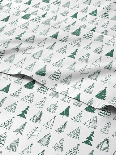 Christmas Sheet Set, Christmas Tree 3, Holiday Xmas Bedding Set - Queen