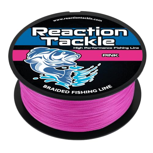 Reaction Tackle Braided Fishing Line Pink 15Lb 1000Yd