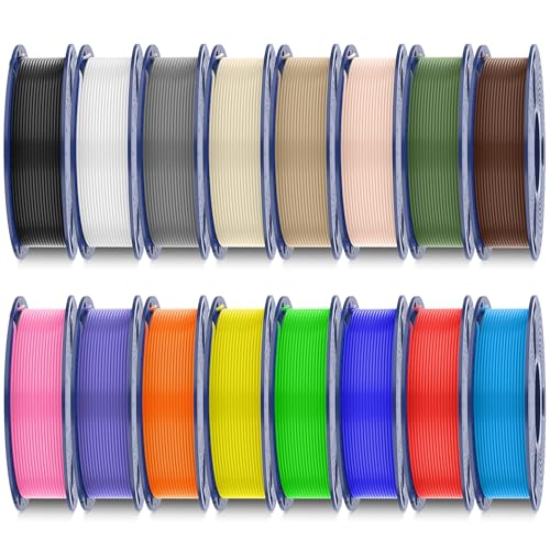 SUNLU PLA+ 3D Printer Filament, 16 Color Bundle Multicolor, 1.75mm
