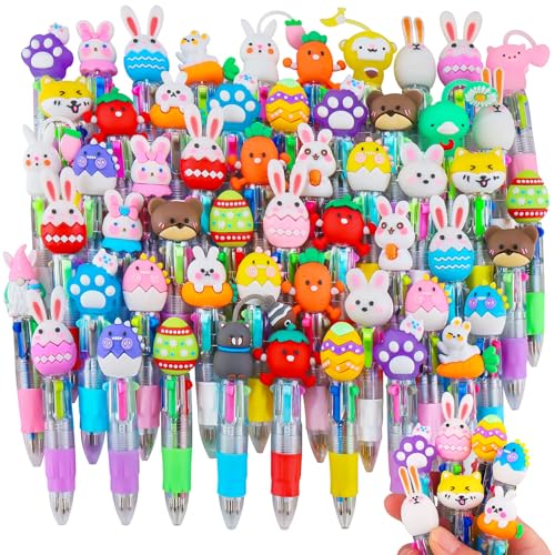 CZWZ 60Pcs Mini Multicolor Pens in One 4-in-1 Cute Pens Bulk for Kids, Ballpoint Pen for Birthdays and Children's Parties, Fu