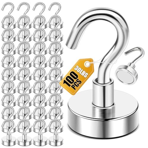 DIYMAG Magnetic Hooks 100pcs 30lbs Cruise Essentials 2026 Magnet Hook