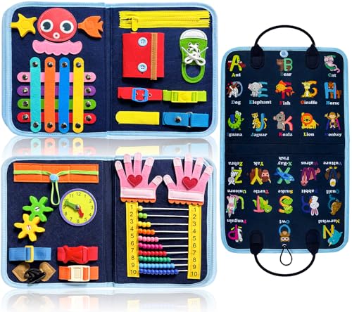 Gojmzo Busy Board Montessori Toys for Toddler Boy Girl Gifts Busy Book