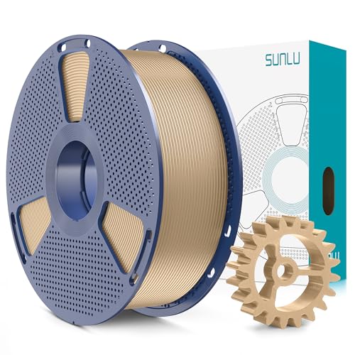 SUNLU PLA+2.0 3D Printer Filament, Oak (Wood Color), 1KG