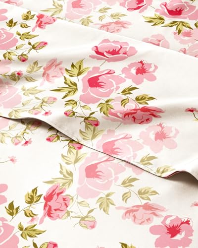 Split King 5 Piece Floral Sheet Set - Soft, Breathable & Cooling - Bloom