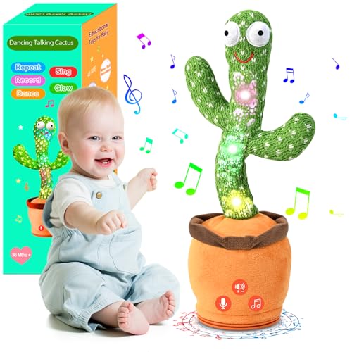 SANJOIN Dancing Talking Cactus Toy for Baby Toddler, Boys Girls Gifts Singing Mimicking Recording Repeating What You Say Baby