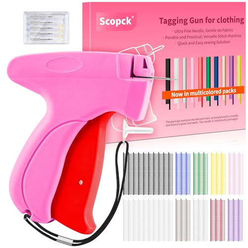 Stitch Gun for Clothes - Handheld Stitch Gun Quick Clothing Fixer - Tagging Gun - Includes 6 Needle, 1000 Black Fasteners & 1