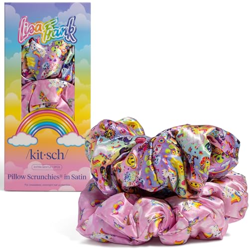 Lisa Frank x Kitsch Pillow Satin Scrunchies for Women - 2pcs