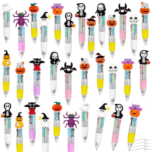 CZWZ 30Pcs Mini Multicolor Pens in One 4-in-1 Cute Pens Bulk for Kids, Ballpoint Pen for Birthdays and Children's Parties, Fu