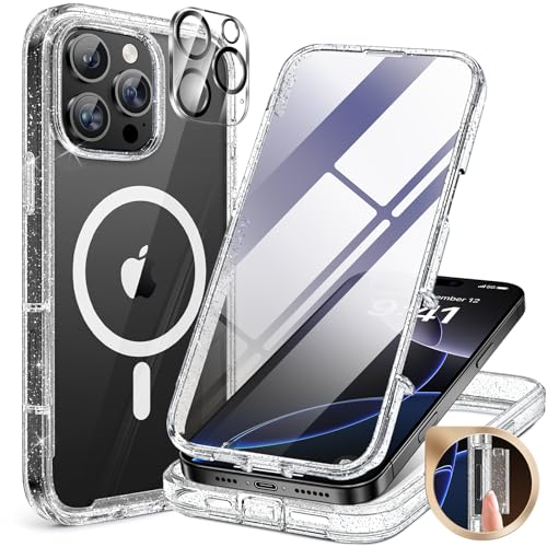 Miracase for iPhone 16 Pro Max Case 6.9'', [Bubble Free] Full-Body Bumper Phone case with Built-in Full Glass Screen &Lens Pr