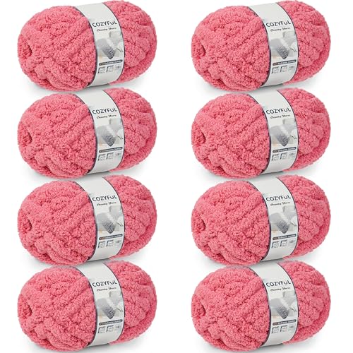 Cozyful Chunky Yarn for Hand Knitting - #10 Chunky Chenille Yarn, Jumbo Big Thick Chunky Yarns for Crocheting, Super Bulky Ch