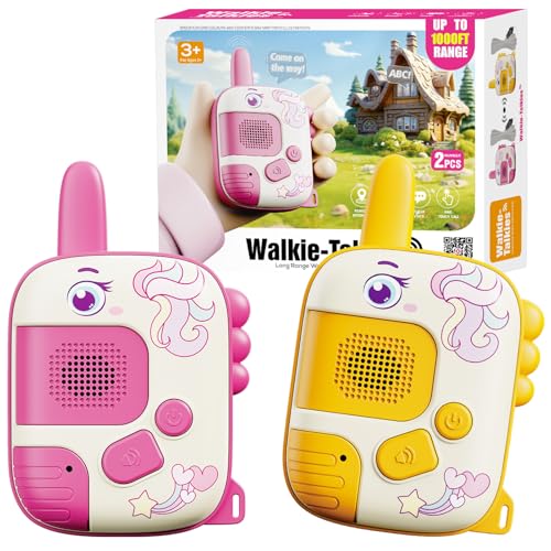 Walkie Talkies Toys for Girls:Unicorn Toys 2 Pack Birthday Gifts for 3 4 5-7 8 Year Old Girls Toy for 4 5 6 7 8-10 Year Old C