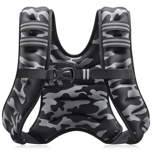 ZELUS Weighted Vest, 6lb/8lb/12lb/16lb/20lb/25lb/30lb Weight Vest for Men Women with Storage Pocket Reflective Strips for Wor