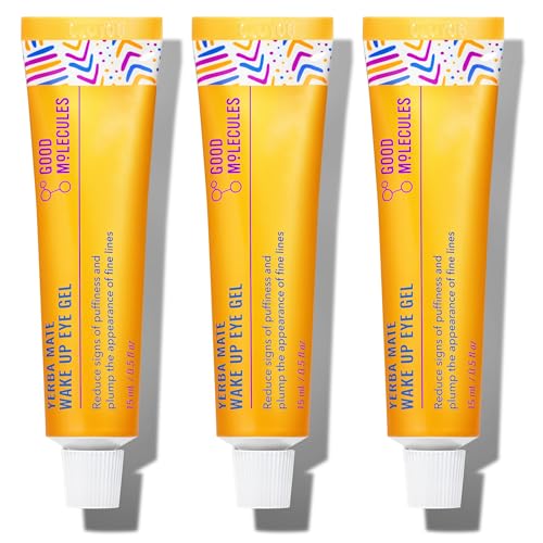 Good Molecules Yerba Mate Wake Up Eye Gel Pack 3 – 15 ml Each | Hydrating Under Eye Gel with Hyaluronic Acid & Caffeine for D