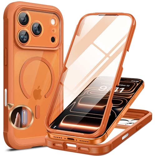 Miracase Magnetic for iPhone 17 Pro Case 6.3" [Compatible with MagSafe] Full-Body Phone Case with Built-in Glass Screen Prote