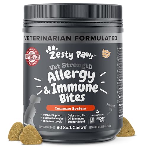 Zesty Paws Vet Strength Dog Allergy Chews - Dog Allergy Relief, 90 Ct