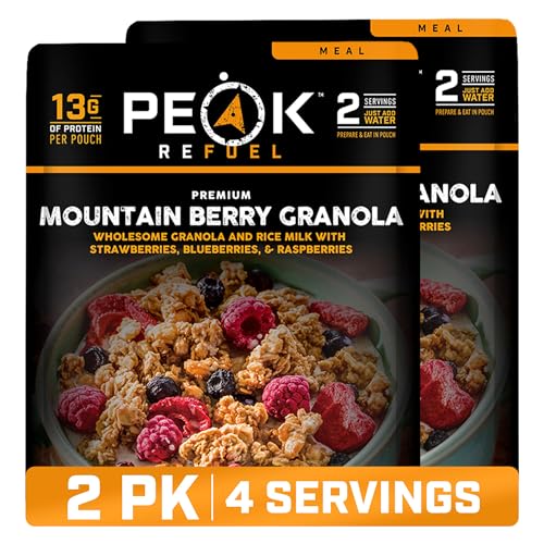 Peak Refuel Mountain Berry Granola 2-Pack, Freeze-Dried Breakfast Pouches
